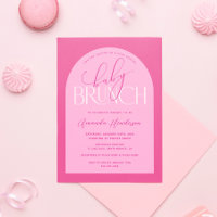 Baby shower de Brunch pour bébé rose Fille Invitat