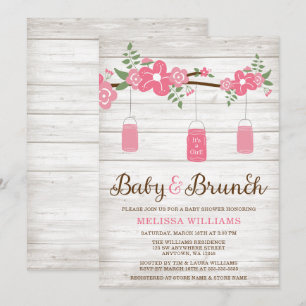 Invitation Baby shower de brunch pour filles de mason rose ru