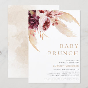 Invitation Baby shower de brunch sur l'herbe du désert de la