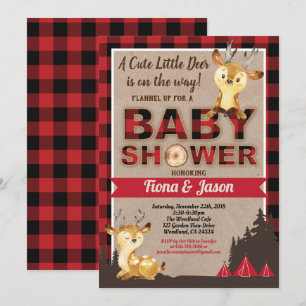 Invitation baby shower de bûcheron de baby shower de cerfs