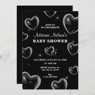 Invitation BABY SHOWER de bulle Black Heart