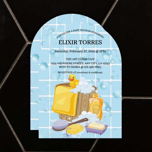 Invitation Baby shower de bulles de caoutchouc moderne (Créateur téléchargé)