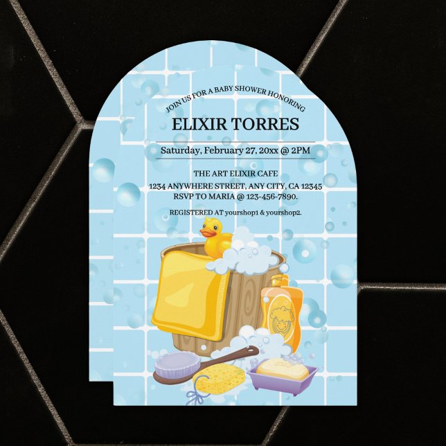 Invitation Baby shower de bulles de caoutchouc moderne (Créateur téléchargé)
