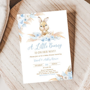 Invitation Baby shower de Bunny Boho bleu