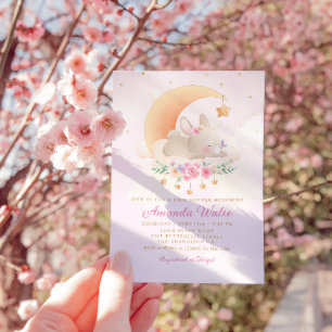 Invitation Baby shower de Bunny Boho Watercolor moderne