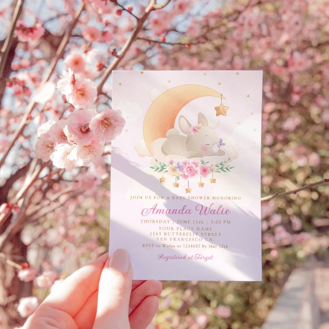 Invitation Baby shower de Bunny Boho Watercolor moderne (Créateur téléchargé)