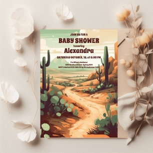 Invitation Baby shower de Cactus du désert