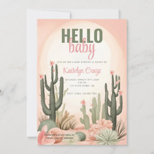 Invitation Baby shower de Cactus du désert