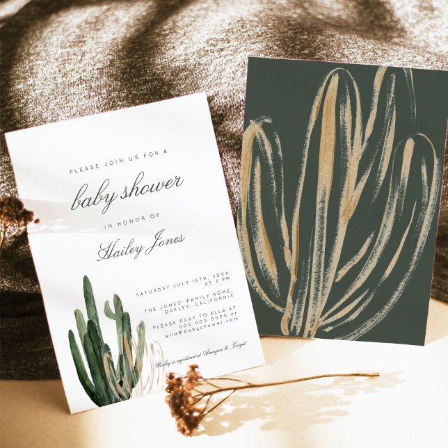 Invitation Baby shower de Cactus moderne (Créateur téléchargé)