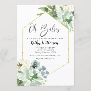 Invitation baby shower de cactus Oh boy mexicain