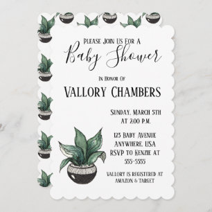Invitation Baby shower de cactus Succulent Poted