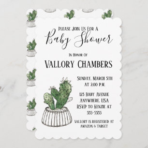 Invitation Baby shower de cactus Succulent Poted