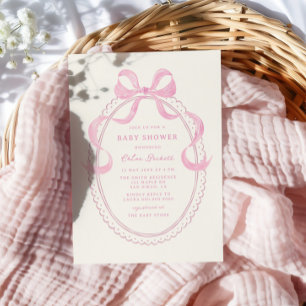 Invitation Baby shower de cadre à mâchoires douces rose main