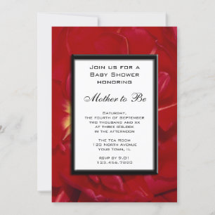 Invitation Baby shower de cadre de tulipe rouge