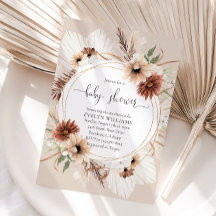Baby shower de cadre floral Boho rustique