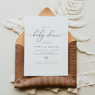Invitation BABY SHOWER de calligraphie moderne et élégant