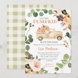 Invitation Baby shower de camion Citrouille de pêche de autom