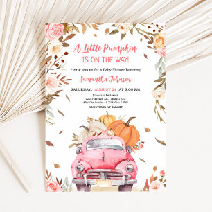 Invitation Baby shower de camion Citrouille de Pink Fall
