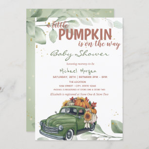 Invitation Baby shower de camion citrouille Sunflower