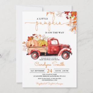 Invitation Baby shower de camion rouge de Little Citrouille F