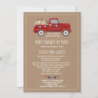 Baby shower De Camion Rouge Inspiré Carburant Par 