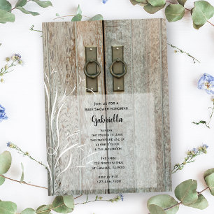 Invitation Baby shower de campagne Double Grange Doors