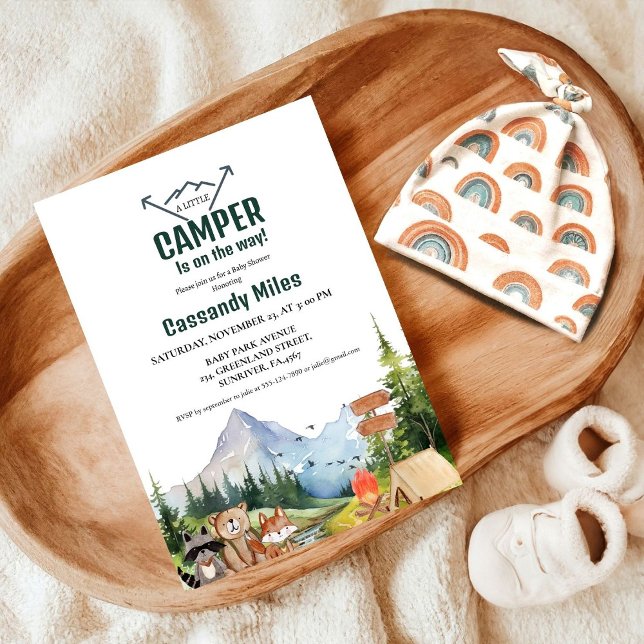 Invitation Baby shower de camping pour animaux rustiques en b (Créateur téléchargé)