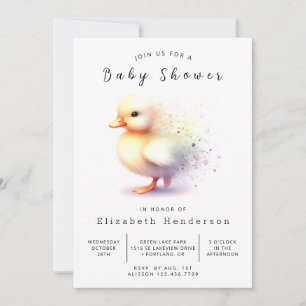 Invitation Baby shower de canard à imprimer neutre pour les f