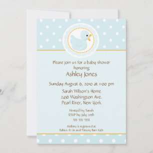 Invitation Baby shower de canard bleu sucré