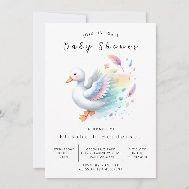 Invitation Baby shower de canard de Bohême (Devant)