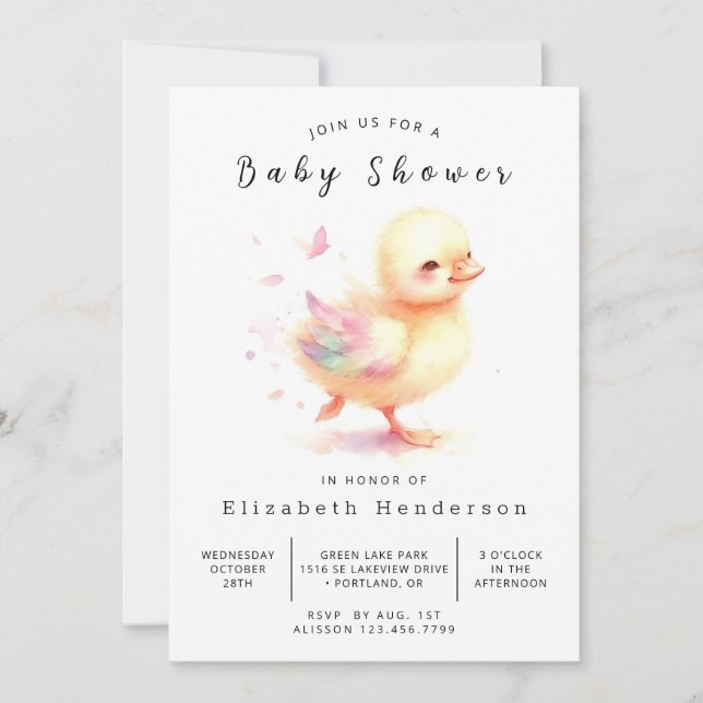 Invitation Baby shower de canard de Bohême (Devant)