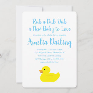 Invitation Baby shower de canard en caoutchouc