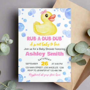 Invitation Baby shower de canard en caoutchouc