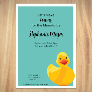 Invitation Baby shower de canard en caoutchouc