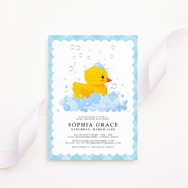 Invitation Baby shower de canard en caoutchouc (Créateur téléchargé)