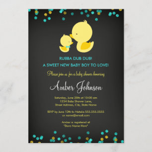 Invitation Baby shower de canard en caoutchouc de 