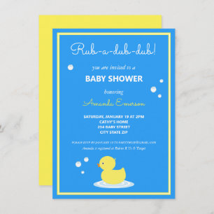 Invitation Baby shower de canard en caoutchouc jau