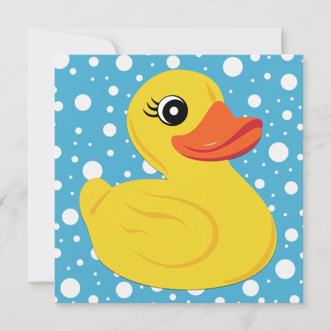 Invitation Baby shower de canard en caoutchouc jaune (Devant)