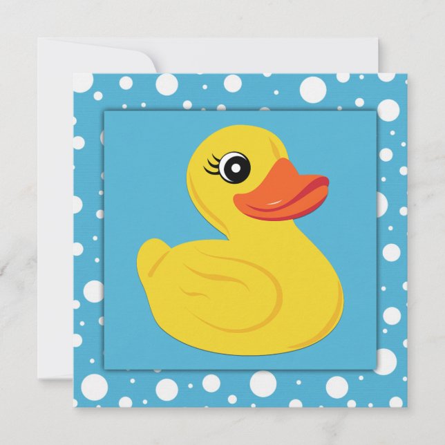Invitation Baby shower de canard en caoutchouc jaune (Devant)