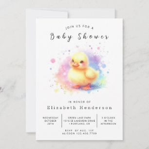 Invitation Baby shower de canard imprimé enchâssé