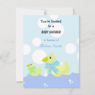 Invitation Baby shower de canard jaune