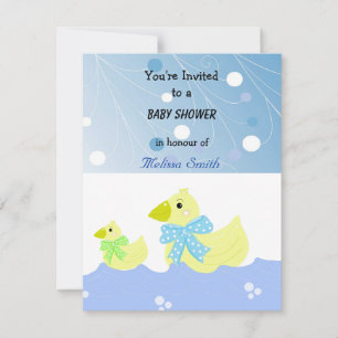 Invitation Baby shower de canard jaune