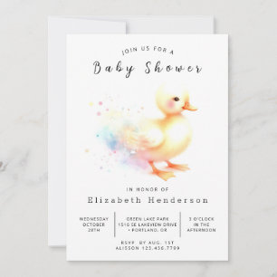Invitation Baby shower de canard modifiable enchanté
