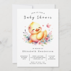 Invitation Baby shower de canard modifiable pour bébé