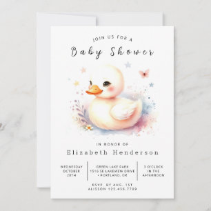 Invitation Baby shower de canard numérique classique