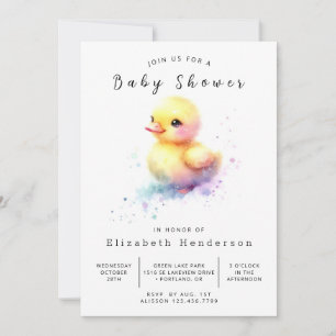 Invitation Baby shower de canard numérique classique