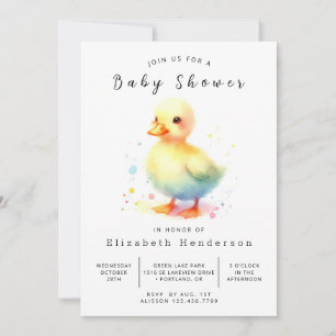 Invitation Baby shower de canard personnalisé enchâssé