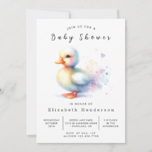 Invitation Baby shower de canard rustique à impression