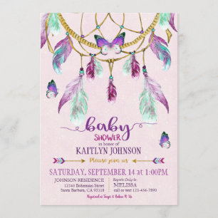 Invitation Baby shower de capture de dragons Bohème-Américain