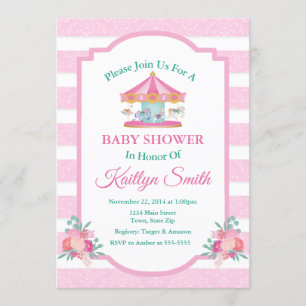 Invitation Baby shower de carrousel Merry Go Round